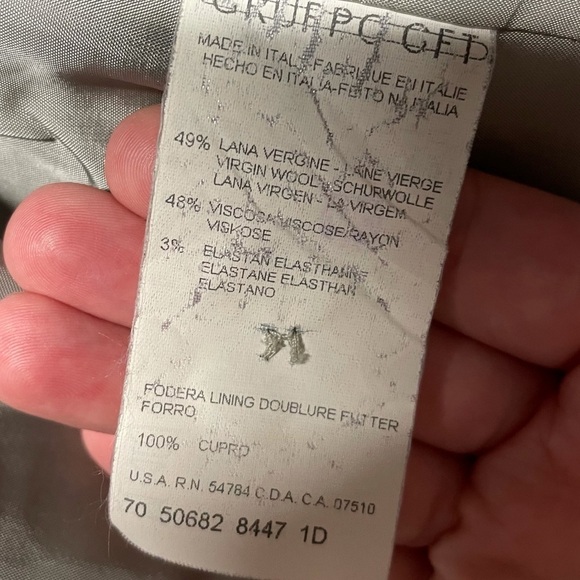 Armani vintage made in Italy one button blazer virgin wool blend taupe 8 - Picture 4 of 5